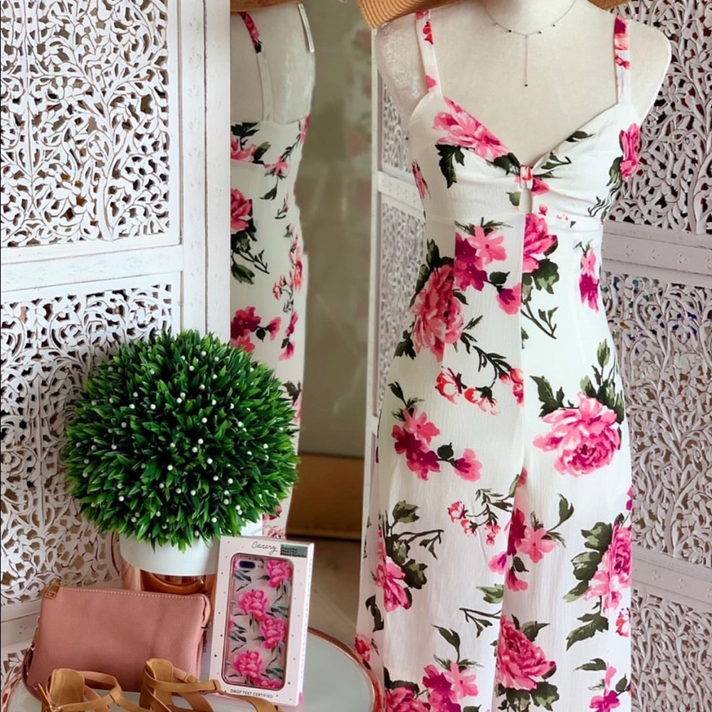 Floral cropped jumpsuit